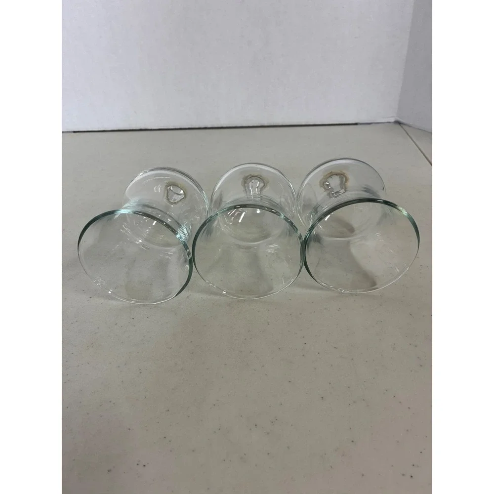 Set of 3 Clear Glass‎ Hurricane Votive Peg Candle Holder Sconce Replacement Cups